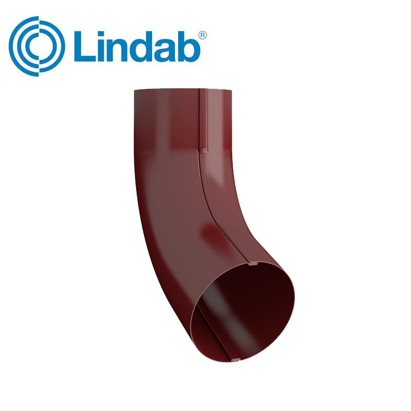 Product image for Lindab 100mm Round 85dg Gutter Pipe Bend - Dark Red