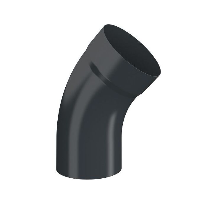 Product image for Lindab 87mm 45dg Pipe Bend with Socket - Anthracite Grey