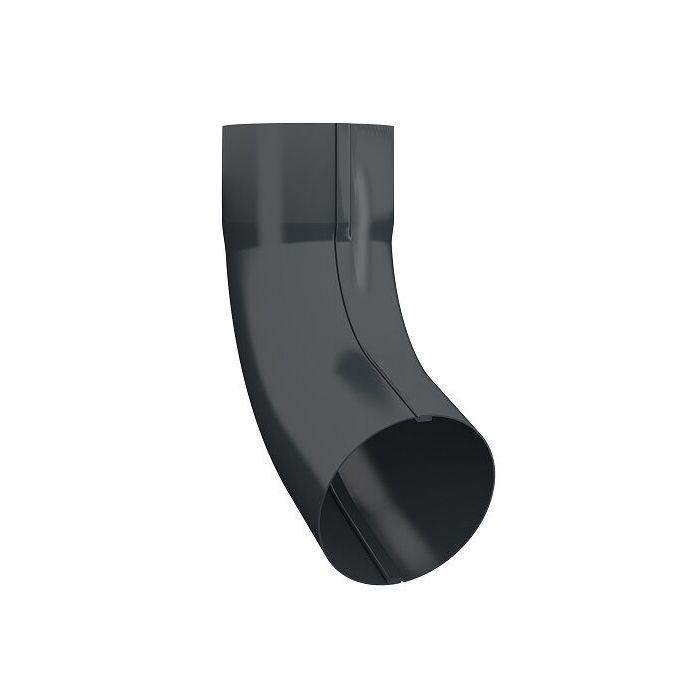 Product image for Lindab 75mm 70dg Pipe Bend with Socket - Anthracite Grey
