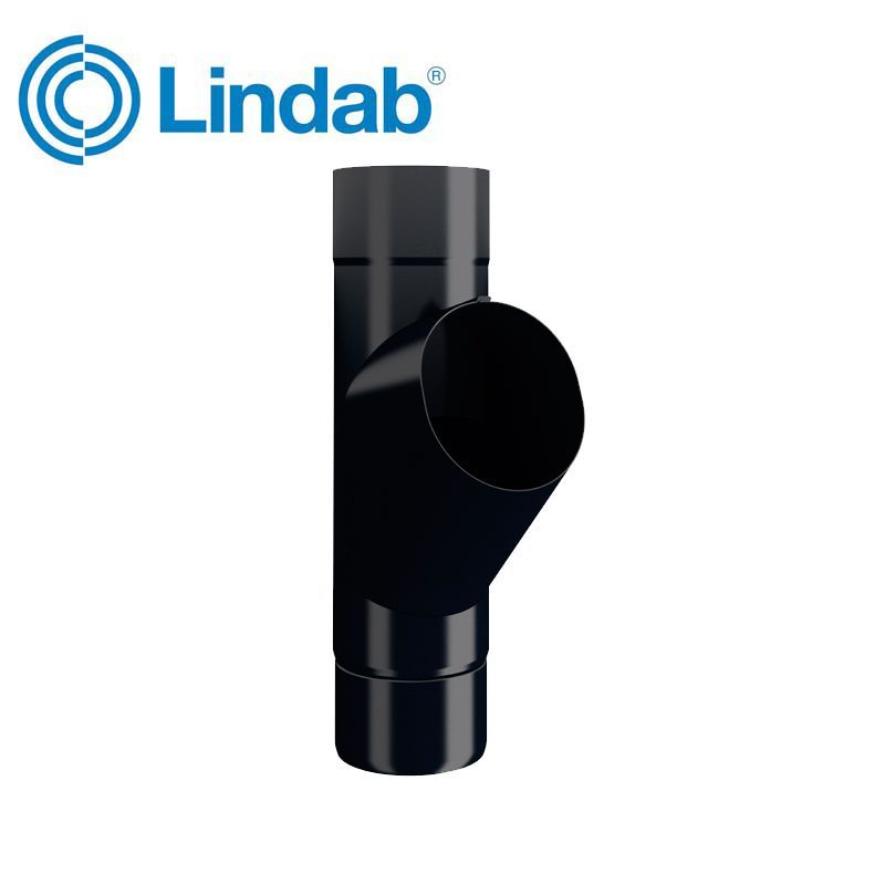 Product image for Lindab 87mm Round Steel Adjustable Branch - Black