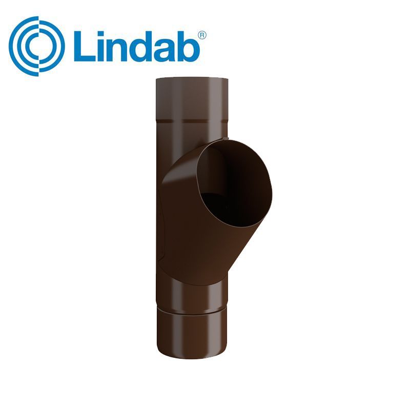 Product image for Lindab 87mm Round Steel Adjustable Branch - Brown