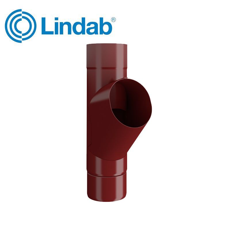 Product image for Lindab 87mm Round Steel Adjustable Branch - Dark Red