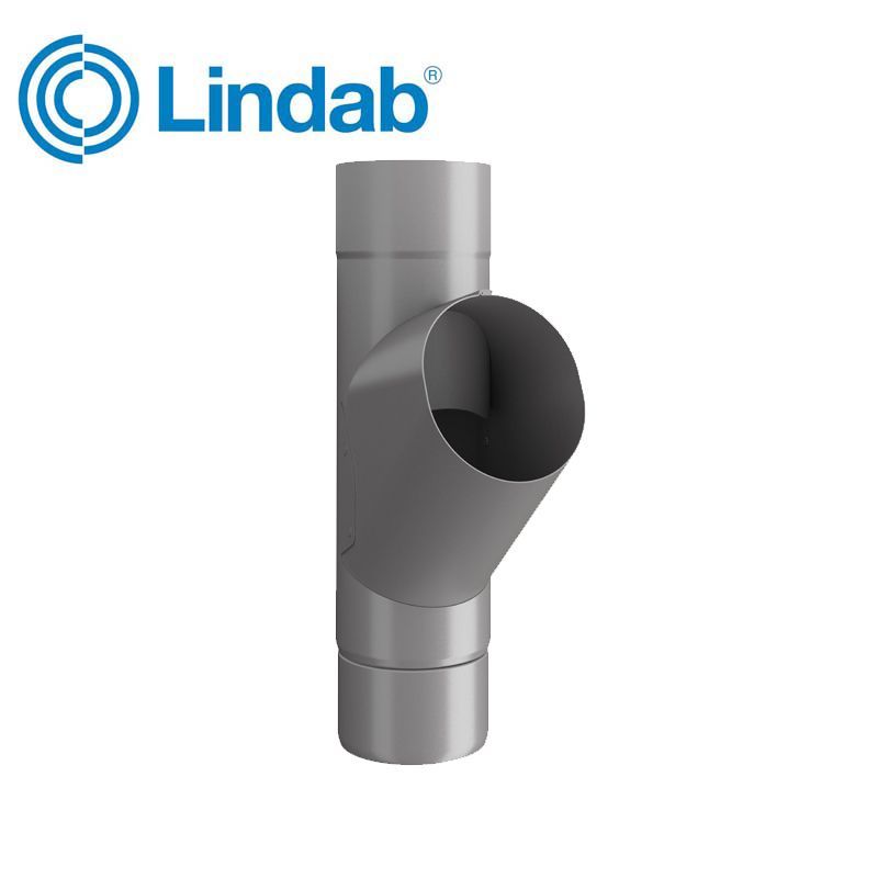 Product image for Lindab 75mm Round Steel Adjustable Branch - Anthracite Metallic