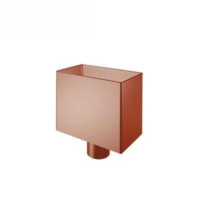 Product image for Lindab 75mm Rectangular Steel Small Water Hopper - Dark Red
