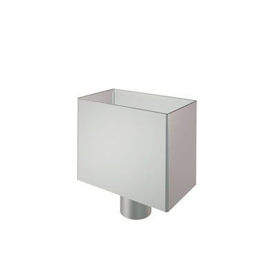 Product image for Lindab 100mm Rectangular Steel Small Water Hopper - Silver Metallic