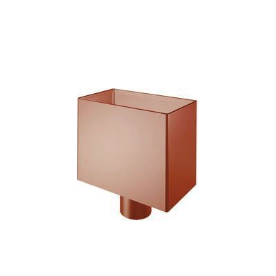 Product image for Lindab 100mm Rectangular Steel Small Water Hopper - Dark Red
