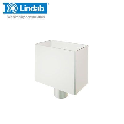 Product image for Lindab 120mm Rectangular Steel Small Water Hopper - Antique White