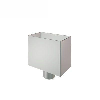 Product image for Lindab 120mm Rectangular Steel Small Water Hopper - Silver Metallic