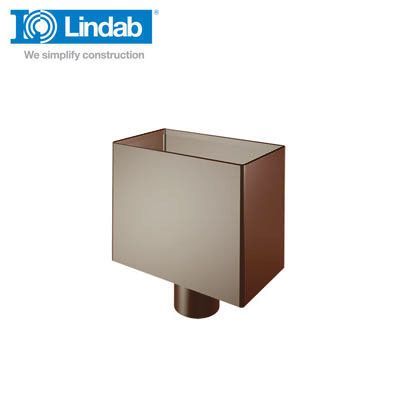 Product image for Lindab 120mm Rectangular Steel Small Water Hopper - Brown