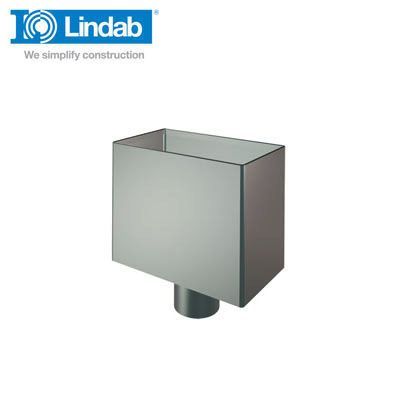 Product image for Lindab 120mm Rectangular Steel Small Water Hopper - Dark Grey