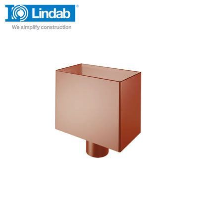 Product image for Lindab 120mm Rectangular Steel Small Water Hopper - Dark Red