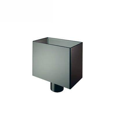 Product image for Lindab 75mm Small Rectangular Steel Water Hopper - Anthracite Grey