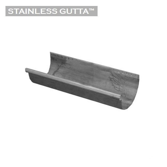 Product image for Metal Gutta Stainless Steel 185mm Half Round Gutter - 2.4m