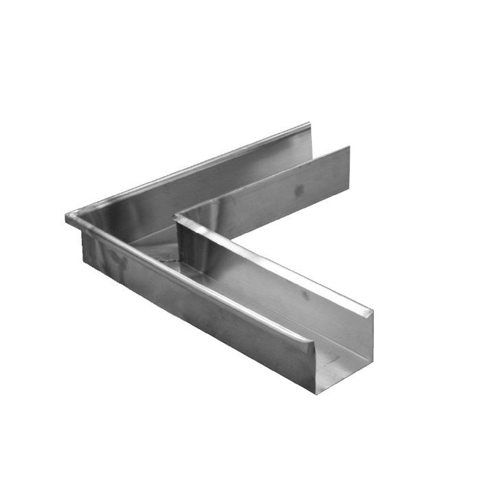Product image for Metal Gutta Stainless Steel 120mm Box Gutter External Corner - 135dg