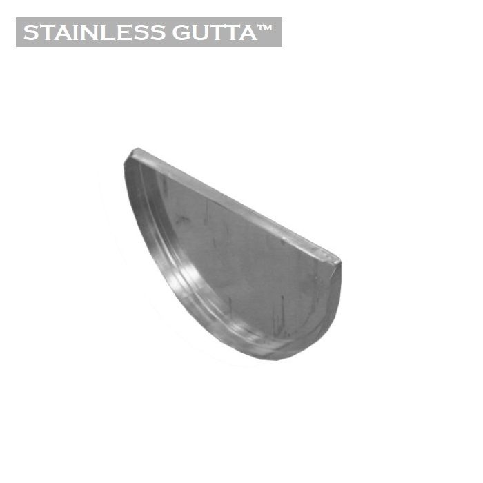 Product image for Metal Gutta Stainless Steel 125mm Half Round Gutter Stop End