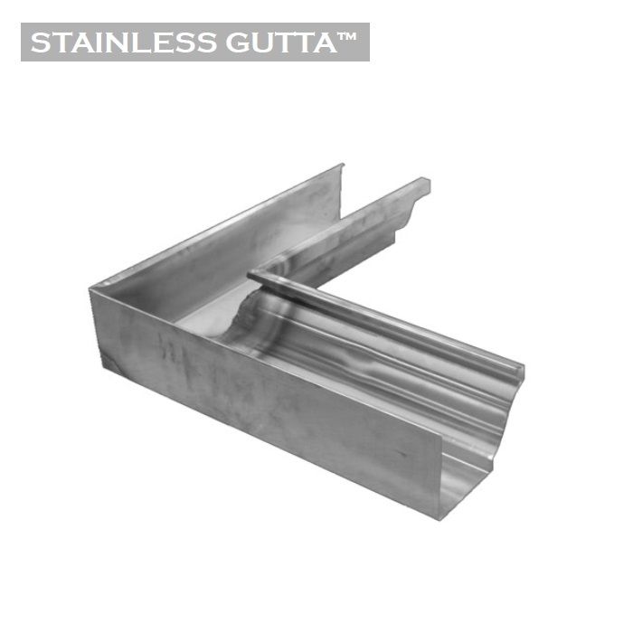 Product image for Metal Gutta Stainless Steel 152mm Ogee Gutter Internal Corner - 90dg