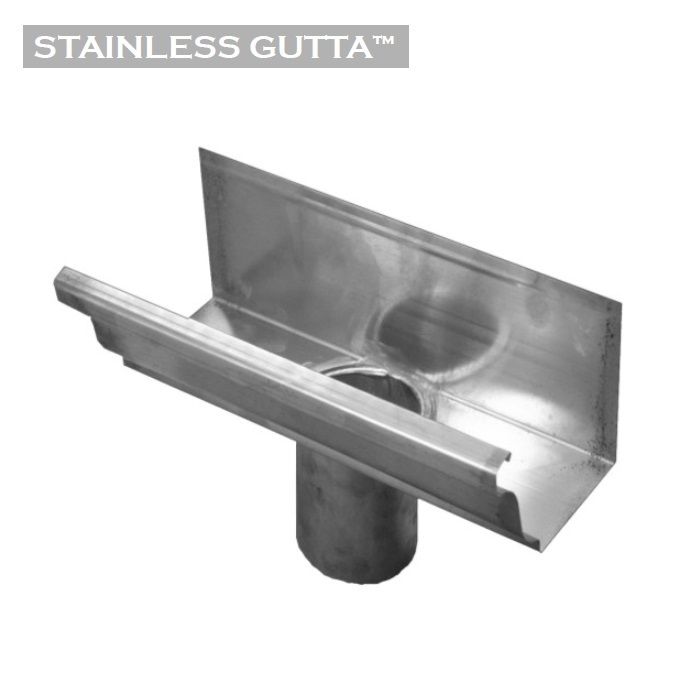 Product image for Metal Gutta Stainless Steel 127mm Ogee Gutter Running Outlet - 80mm