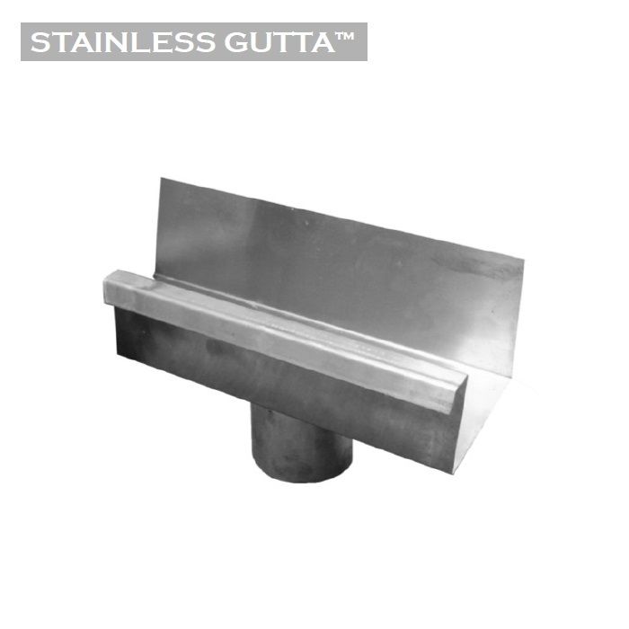 Product image for Metal Gutta Stainless Steel 90mm Box Gutter Running Outlet - 80mm
