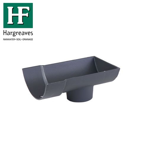 Product image for Cast Iron Half Round Guttering Dropend External 115x65mm Outlet Primed