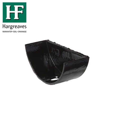 Product image for Cast Iron Half Round Guttering External Stopend - 115mm Black Finish