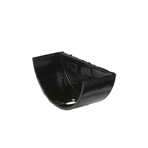 Product image for Cast Iron Half Round Guttering External Stopend - 115mm Black Finish