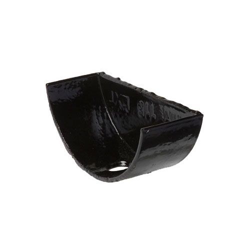 Product image for Cast Iron Half Round Guttering External Stopend - 150mm Black Finish