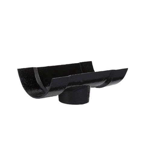 Product image for Cast Iron Half Round Guttering Running 115x75mm Outlet - Black Finish