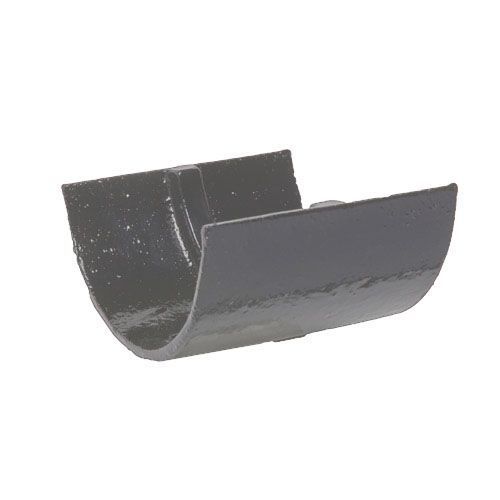 Image of Cast Iron Half Round Guttering Union Joint - 125mm Black Finish