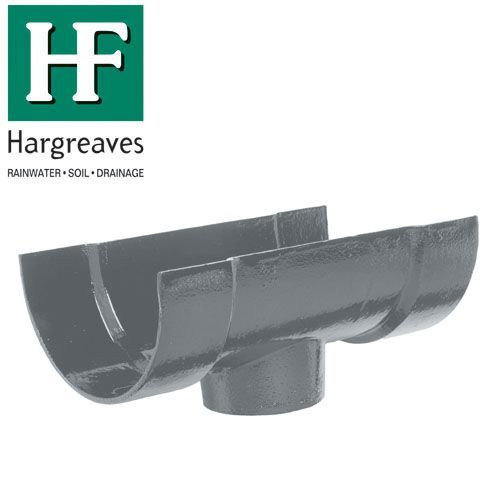 Product image for Cast Iron Deep Style Guttering Running 100x65mm Outlet - Primed Finish