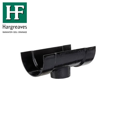 Product image for Cast Iron Deep Style Guttering Running 125x65mm Outlet - Black Finish