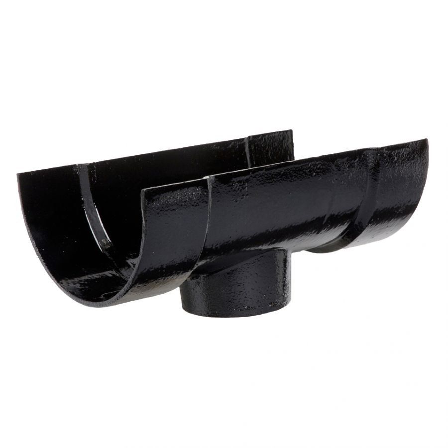 Product image for Cast Iron Deep Style Guttering Running 125x75mm Outlet - Black Finish