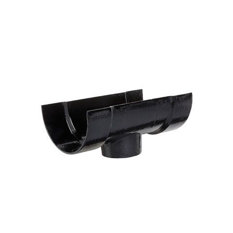 Product image for Cast Iron Deep Style Guttering Running 125x75mm Outlet - Black Finish