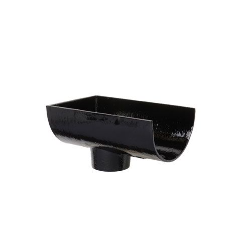 Product image for Cast Iron Deep Style Guttering Dropend Internal 100x65mm Outlet Black