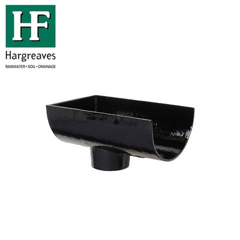 Product image for Cast Iron Deep Style Guttering Dropend Internal 100x75mm Outlet Black