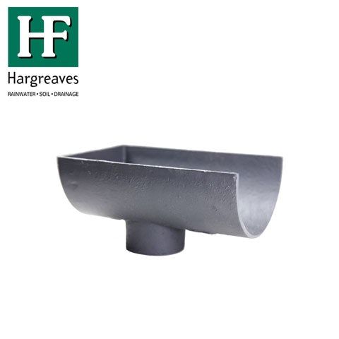 Product image for Cast Iron Deep Style Guttering Dropend Internal 125x75mm Outlet Black