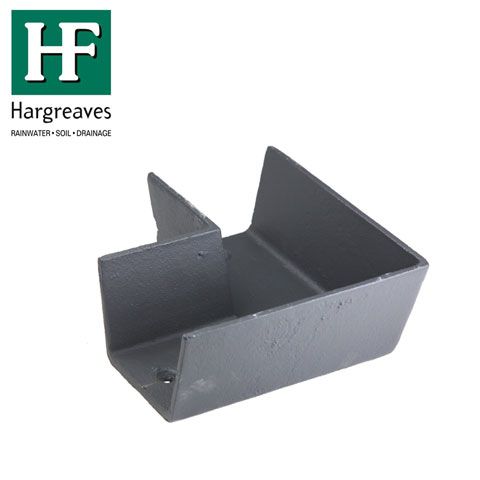 Image of Cast Iron Box Guttering 90dg Angle 100mm x 75mm - Black Finish