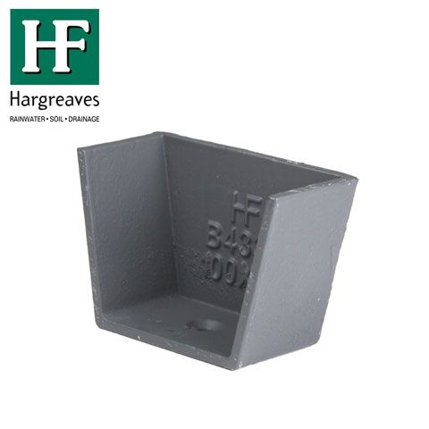 Product image for Cast Iron Box Guttering End Cap 100mm x 75mm - Primed Finish
