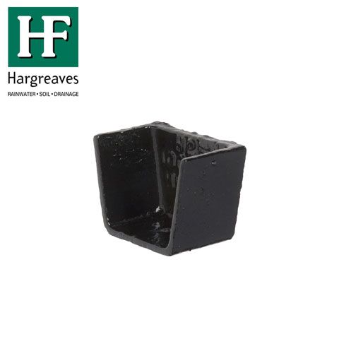 Product image for Cast Iron Box Guttering Stopend 100mm x 75mm - Black Finish