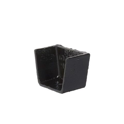 Product image for Cast Iron Box Guttering Stopend 100mm x 75mm - Black Finish