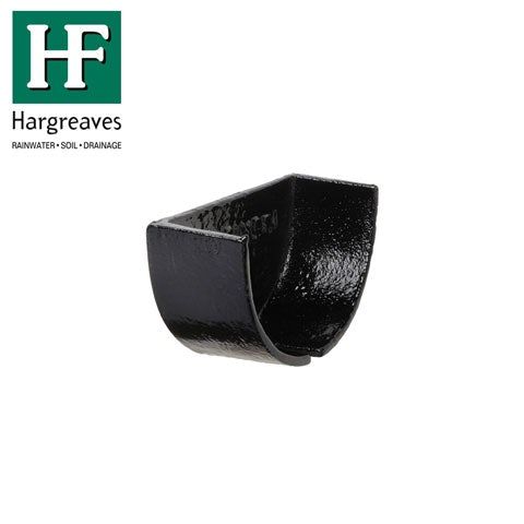 Product image for Cast Iron Deep Style Guttering Internal Stopend 100mm - Black Finish