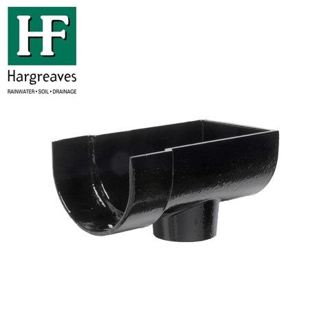 Product image for Cast Iron Deep Style Guttering Dropend External 125x65mm Outlet Black