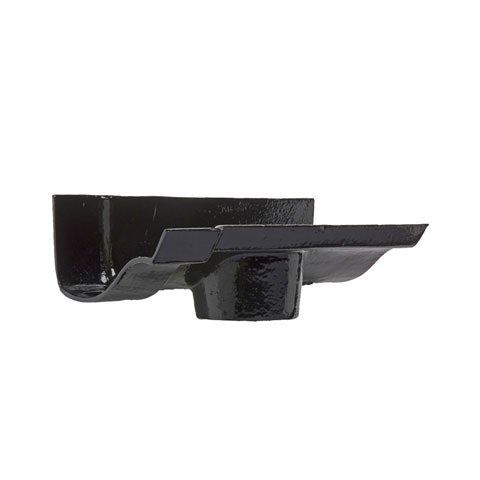 Product image for Cast Iron OG Guttering Running 125x75mm Outlet - Black Finish