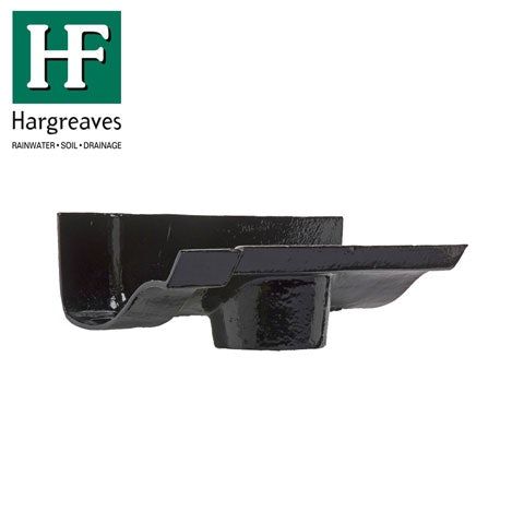 Product image for Cast Iron OG Guttering Running 115x65mm Outlet - Black Finish