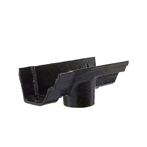 Product image for Cast Iron Notts OG Guttering Running 115 x 75mm Outlet - Black Finish