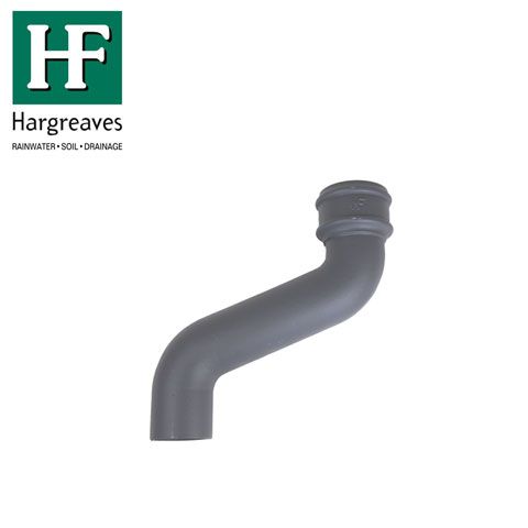 Product image for Cast Iron Round Downpipe 230mm Offset Bend 65mm - Primed Finish