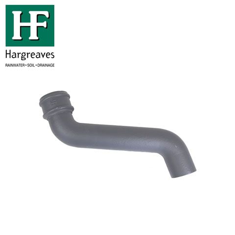 Product image for Cast Iron Round Downpipe 305mm Offset Bend 65mm - Primed Finish