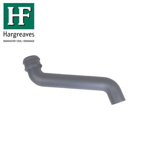 Product image for Cast Iron Round Downpipe 380mm Offset Bend 75mm - Primed Finish