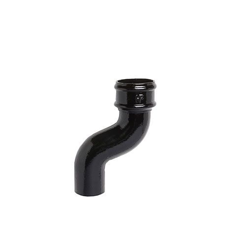 Product image for Cast Iron Round Downpipe 115mm Offset Bend 65mm - Black Finish