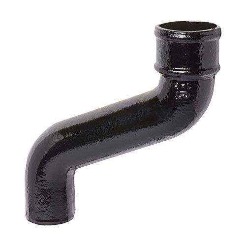 Image of Cast Iron Round Downpipe 230mm Offset Bend 65mm - Black Finish