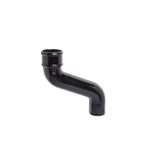 Product image for Cast Iron Round Downpipe 230mm Offset Bend 75mm - Black Finish